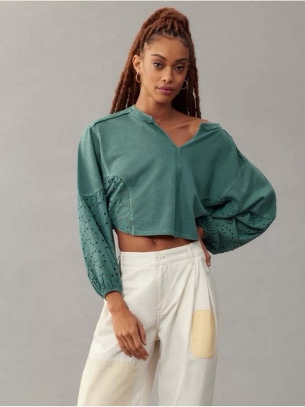 Anthropologie Pilcro batwing eyelet sweatshirt